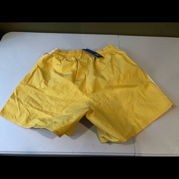 Adidas Core Yellow/White Stripe Shorts NWT, XL only - Picture 2 of 9